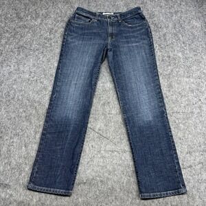 Chicos Platinum Jeans Womens 0.5 Blue Medium Wash Straight Leg Stretch Denim